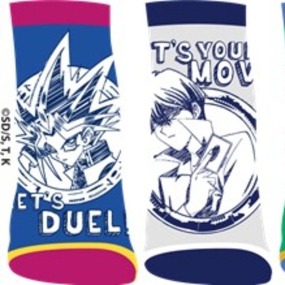 Yu-Gi-Oh! Character Card Duel 6 Pack Kids Ankle Socks (Youth size 4-10) - Picture 2 of 8